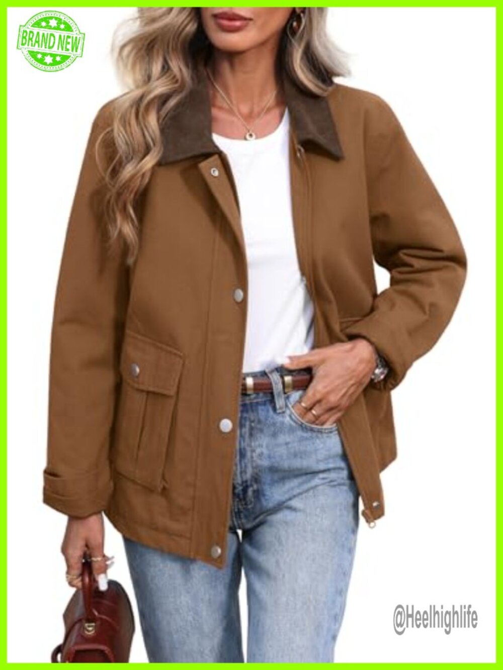 Padded Barn Jacket Oversized Utility Coat with Pockets Quilted Cotton